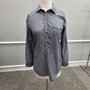 J. Crew Women's Chambray Popover Tunic Button-Up Blouse